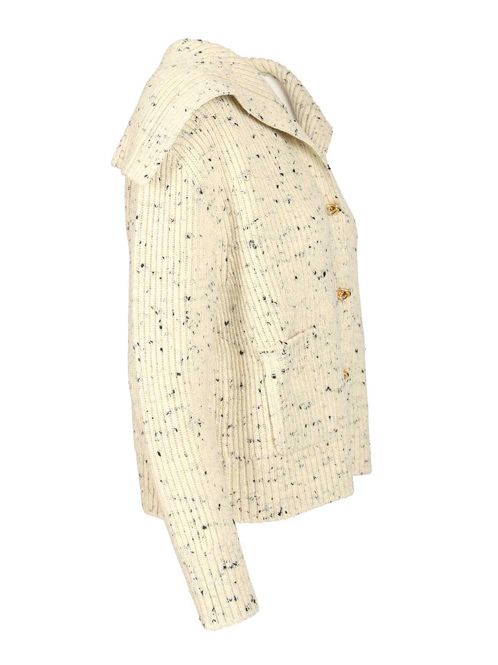 Bottega Veneta Ribbed Wool Cardigan Knitwear - Beige | 102c8bc0c2d1b2b1c58a181ba3158572fb0481d1