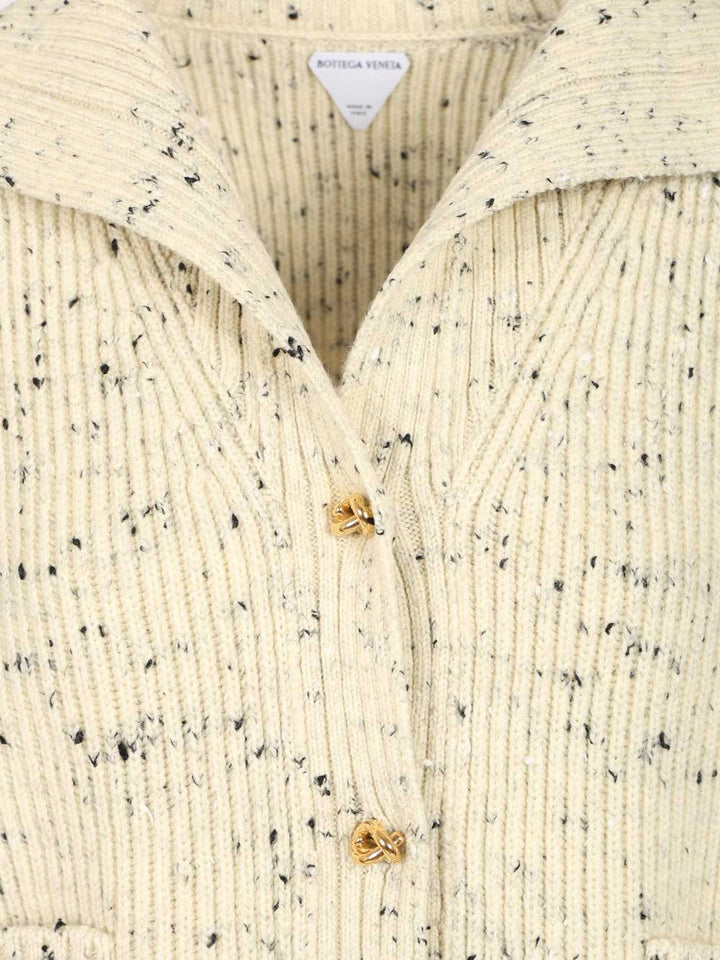 Bottega Veneta Ribbed Wool Cardigan Knitwear - Beige | ea2d80af12dc3dd1874206d8fee65c961f2106f5