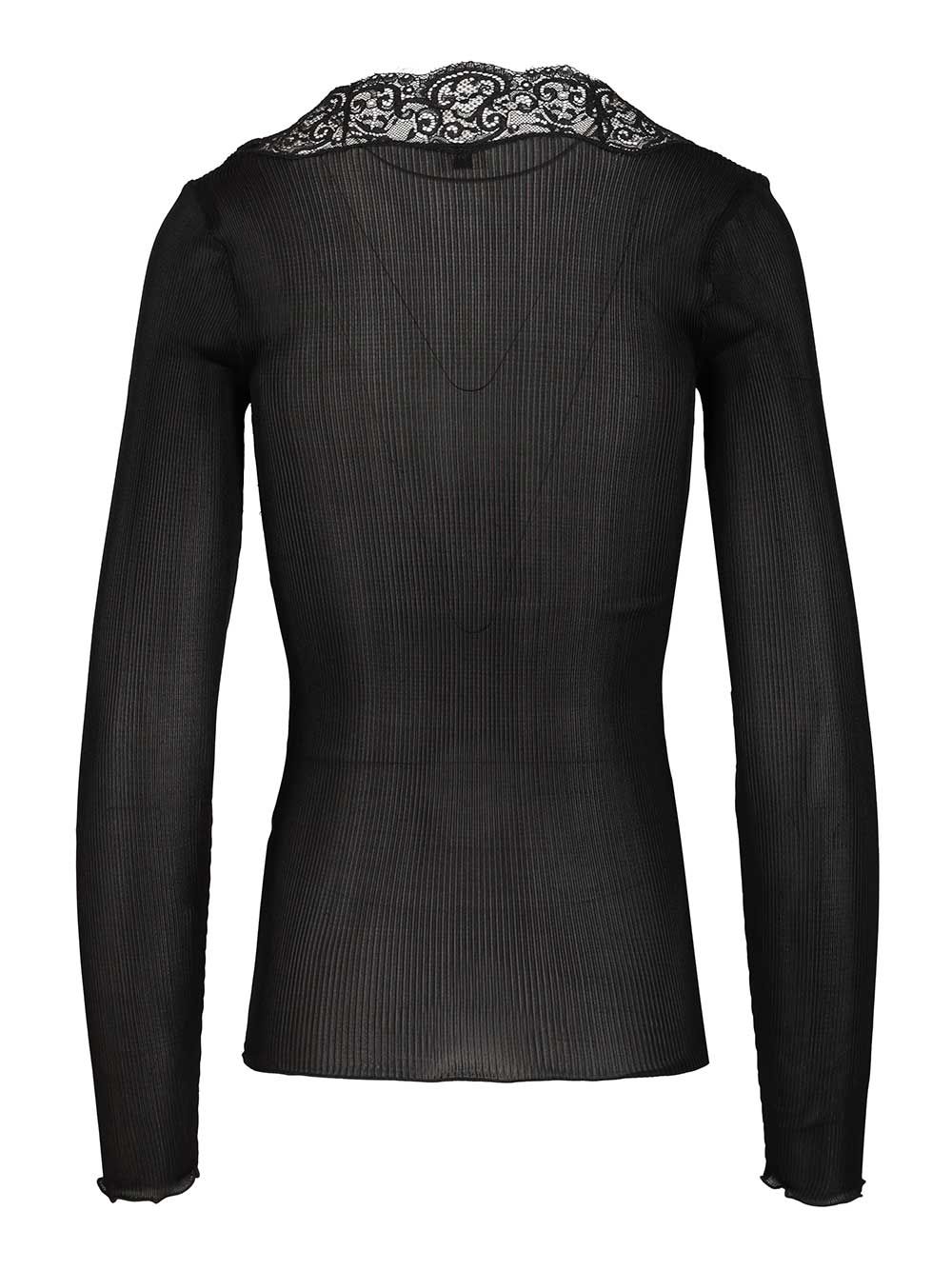 Saint Laurent Silk And Lace Cardigan Knitwear - Black | a8bb1dcc98932b185514908045aeba54996f026c