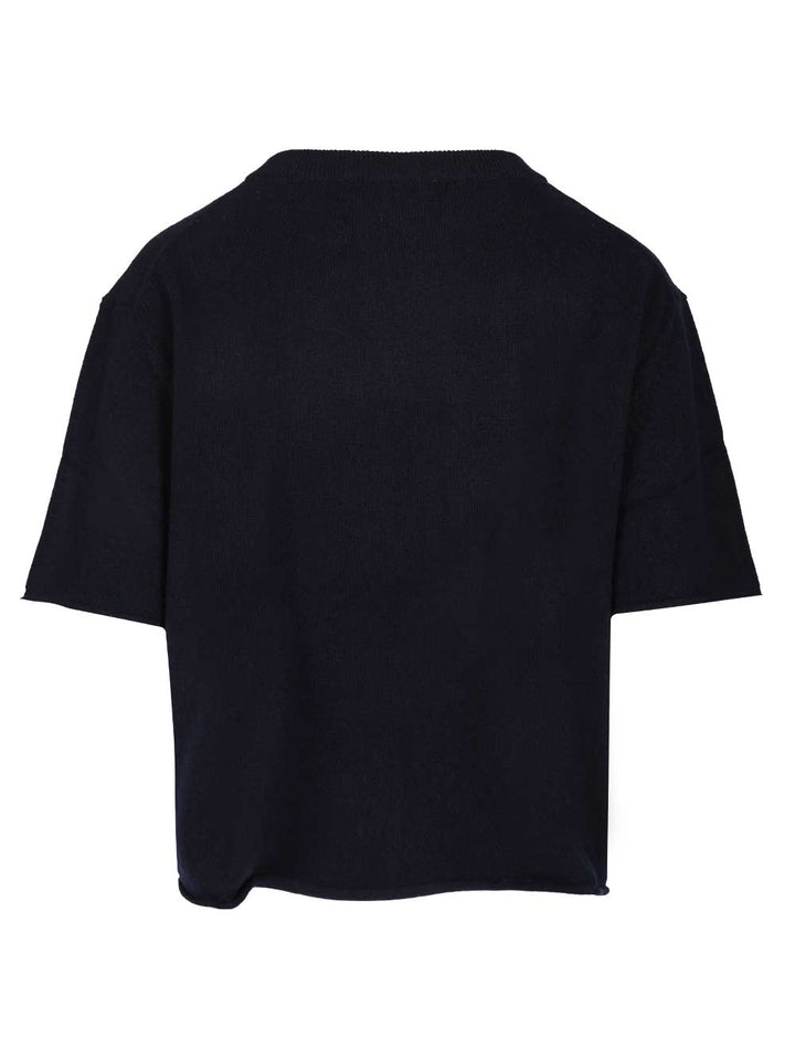 Lisa Yang Short-Sleeved Cashmere Top Knitwear - Blue | ac70b01acdc4dafb4f1039be0537385fa7697019