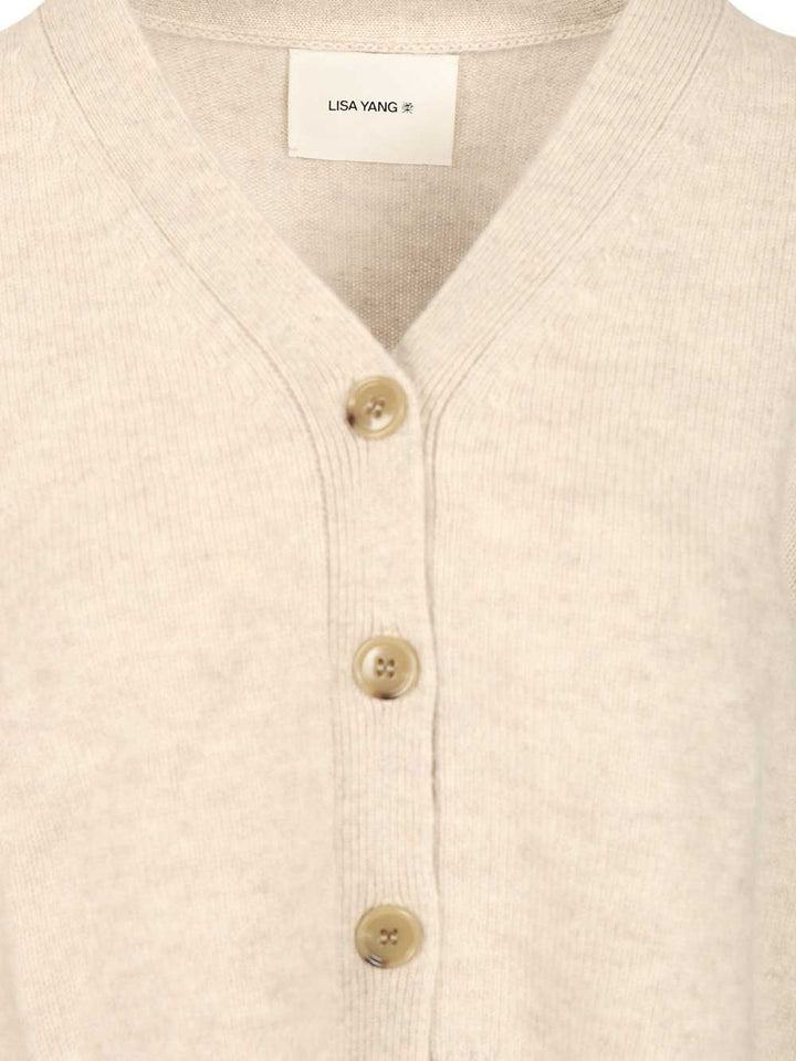 Lisa Yang Marion Cardigan Knitwear - White | d91d805109a13e5d7fef57a13cab68383dece9e1