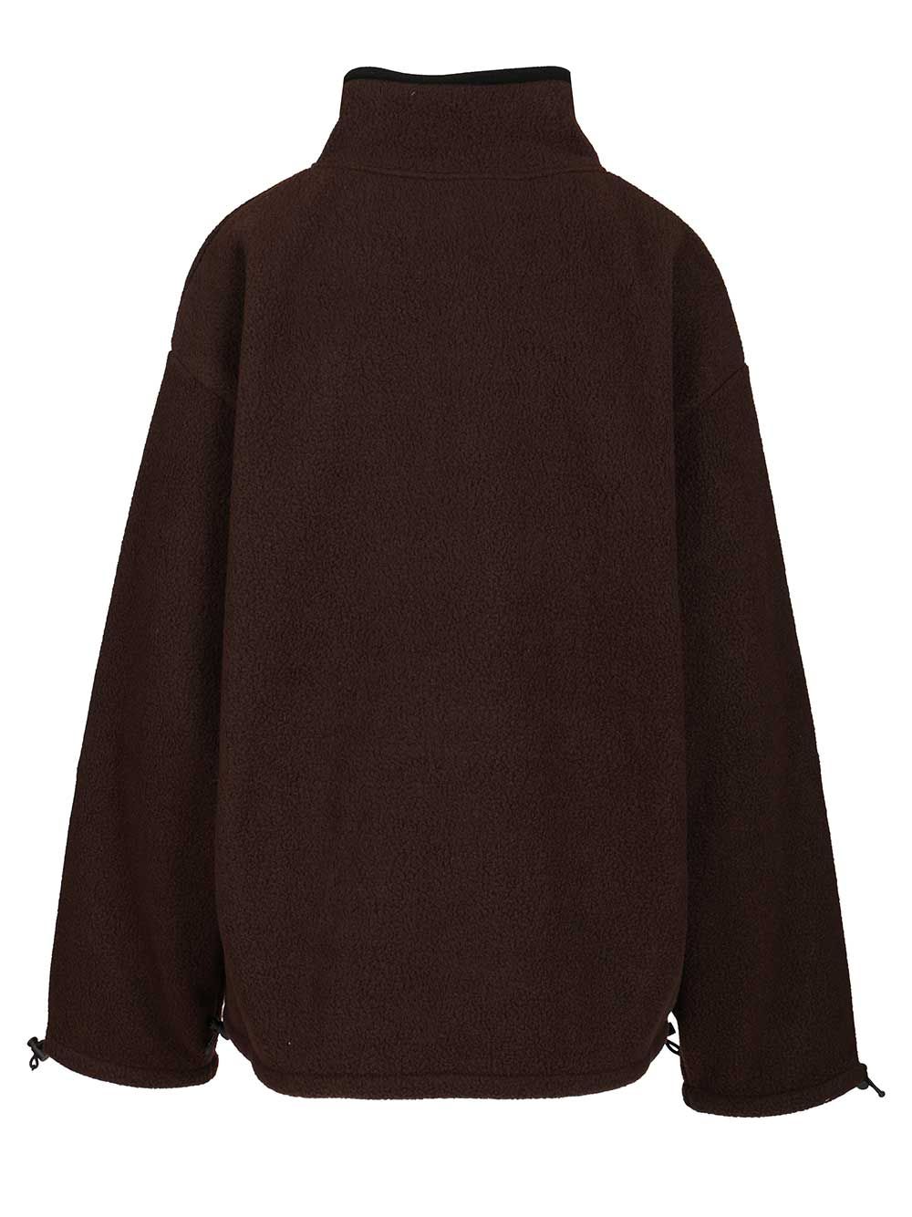 Miu Miu Zip Up Pile Sweatshirts - Brown | 06ad0cb71ed4f31bda4a482b5c48ea83a5b5aaa6
