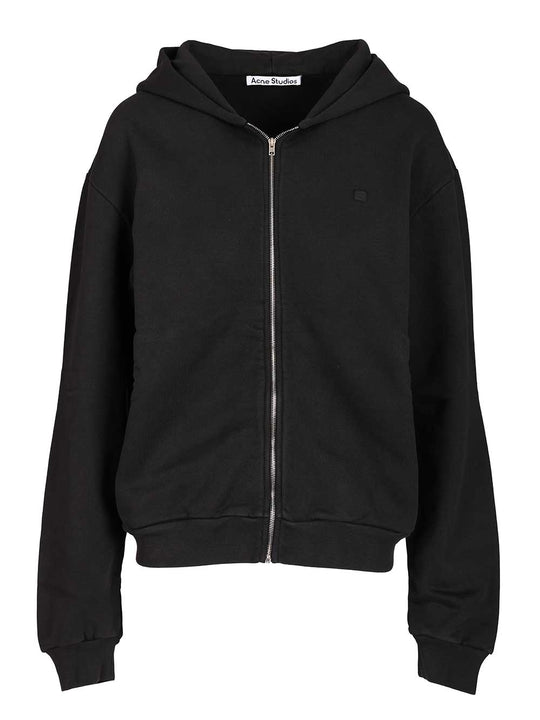 Zip-Up Hoodie Sweatshirts Black
