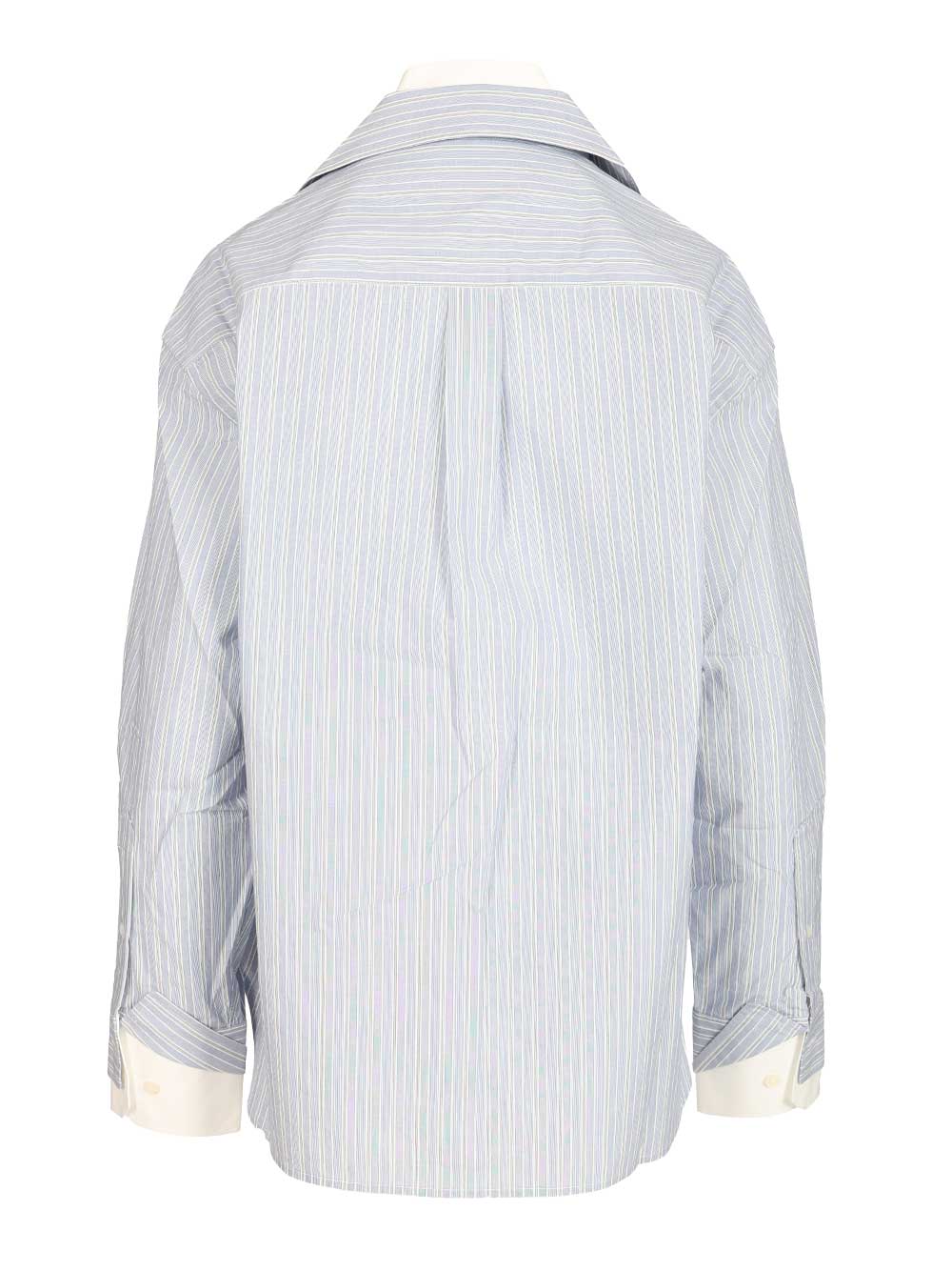 Acne Studios Soublera Pinstripe Cotton Poplin Shirt Shirts - Blue | 75d8a23210bf7d206192b7a9d74674a3c2c92a61