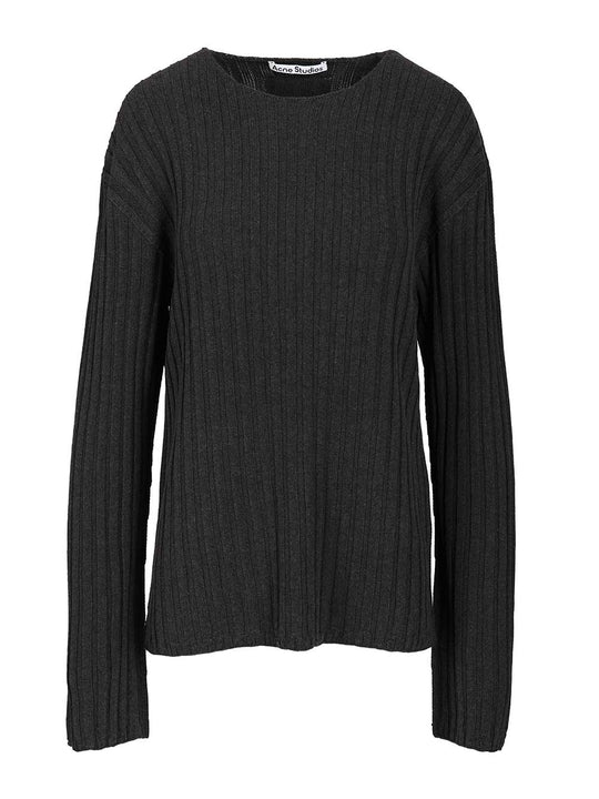 Crew Neck Sweater Knitwear Grey