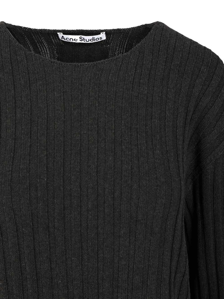 Acne Studios Crew Neck Sweater Knitwear - Grey | 7dd6051fdc0984747075908aa403633958ecf00e