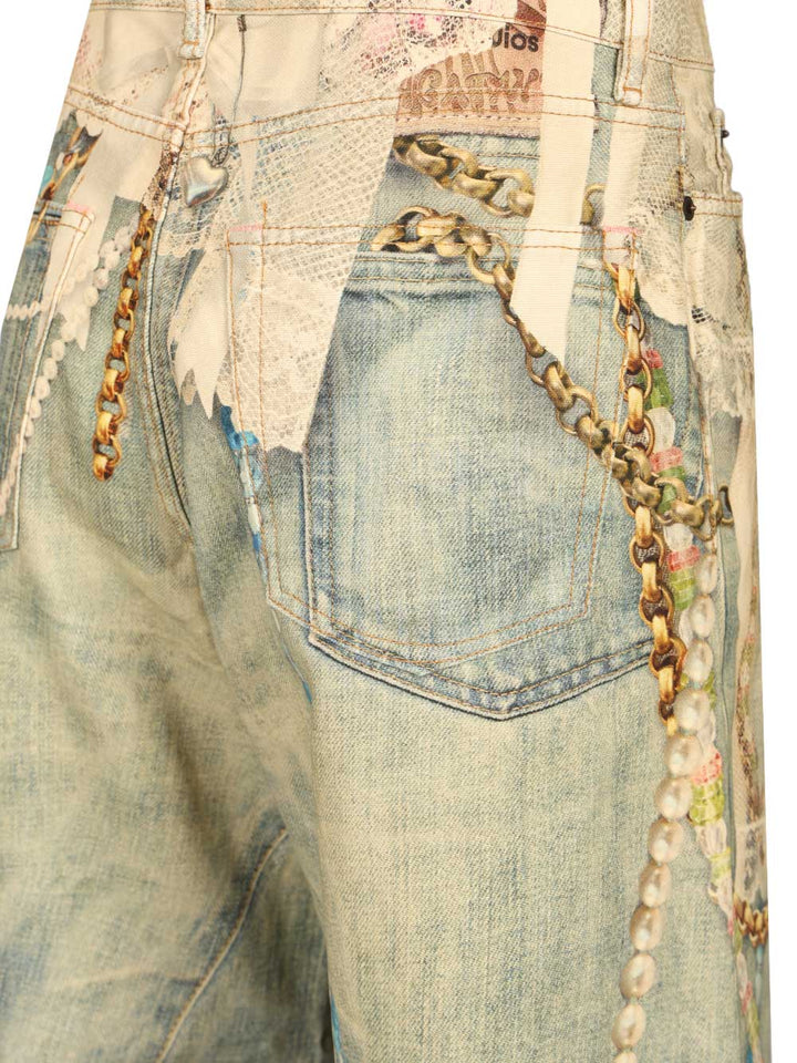 Acne Studios Loose Fit Jeans - 1981 - White/Green Trousers - White | f6a486c73b0e9213c8e7fbe8071df9c506a2777e