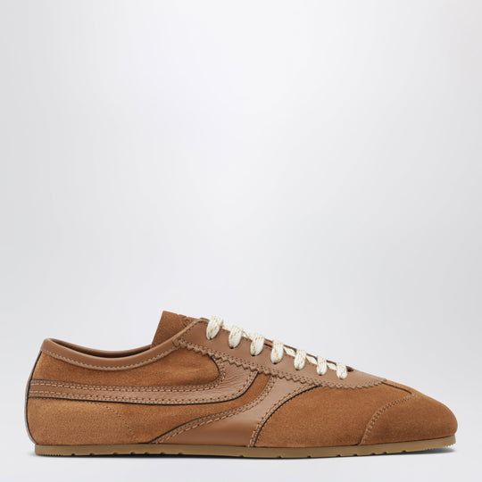 Brauner Sneaker Aus Leder Und Wildleder