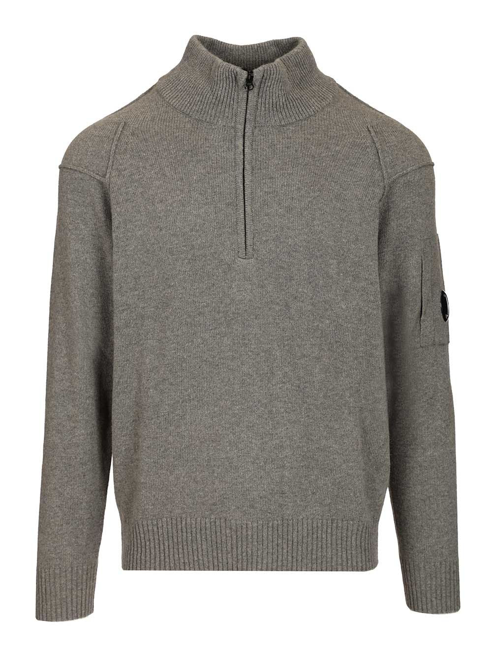 C.P. Company Half-Zip Sweater Knitwear - Grey | a779cfe24050298298bc1d3aa477f7835cef0c30