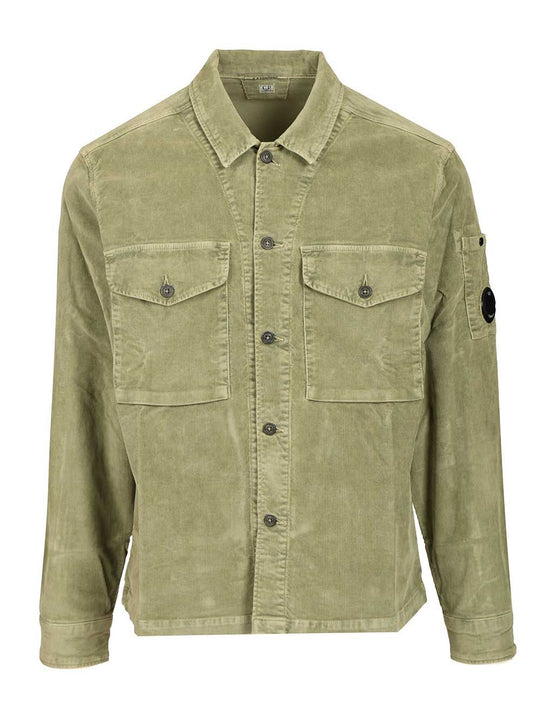 Overshirt In Stretch Velvet Shirts Green