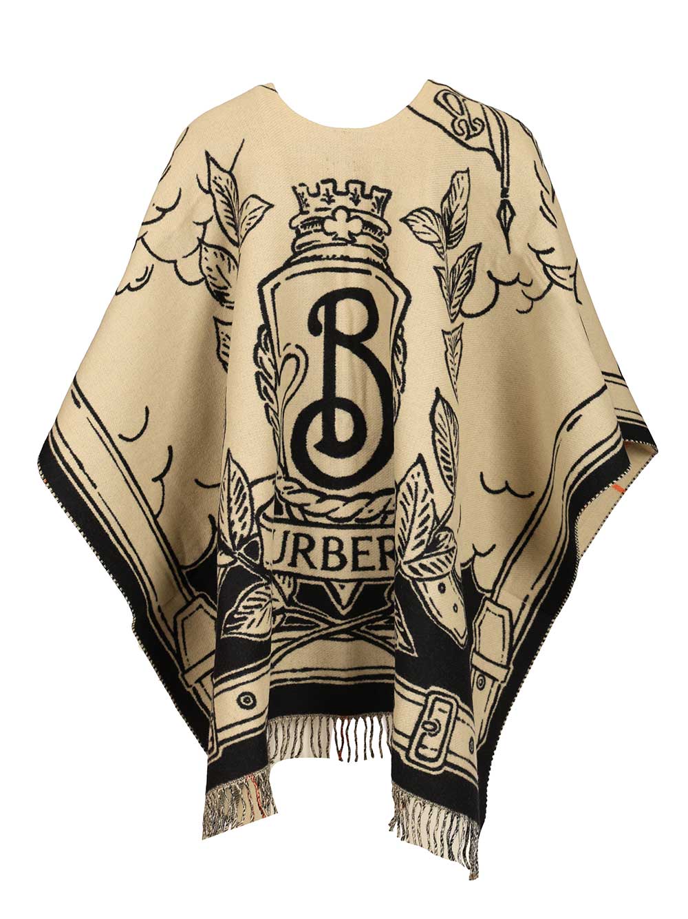 Burberry Stormy Knight Cape In Wool Scarves And Foulards - Beige | cb80792f3864328d75fbecc9ee145ccc584ae24b