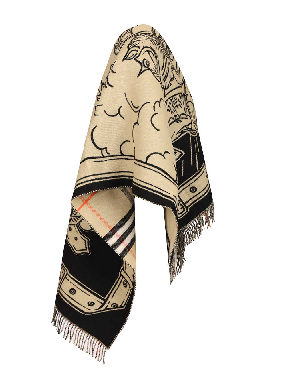 Burberry Stormy Knight Cape In Wool Scarves And Foulards - Beige | 54215302eebaeb1a2faadb10696ee52c3c49939a