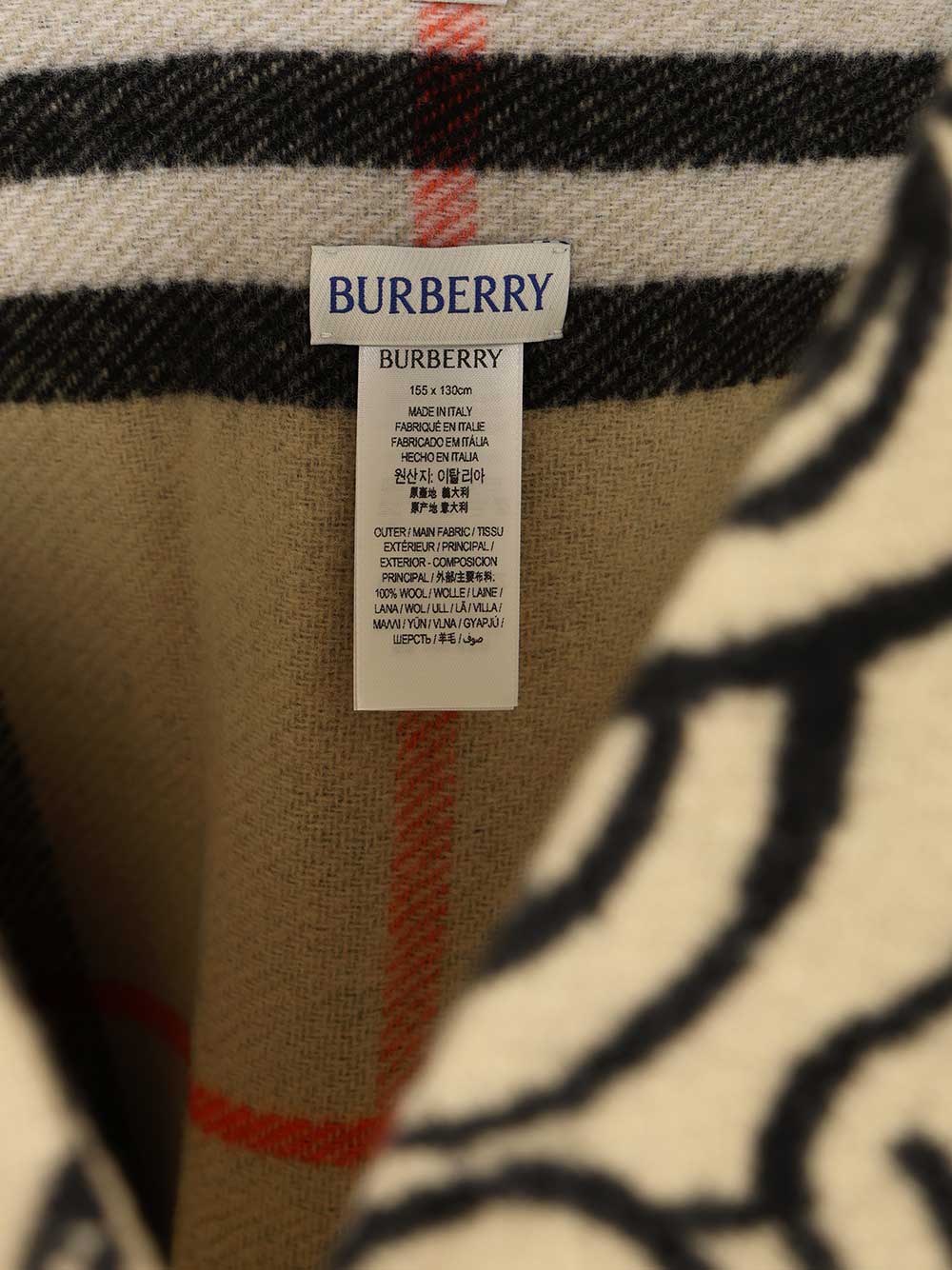 Burberry Stormy Knight Cape In Wool Scarves And Foulards - Beige | 9c28c7862867e61dc6db80d707bf207bc5c3309e