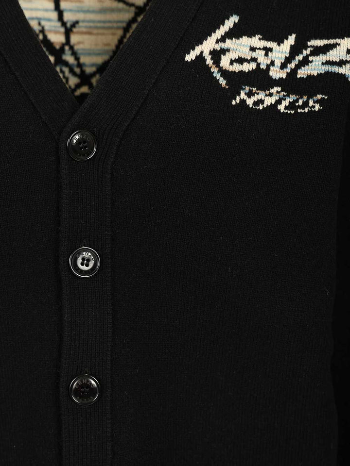 Kenzo Futura Cardigan Knitwear - Black | 00b2e1774f8be6ddad2c4b775a7c5a3df1a63d8b