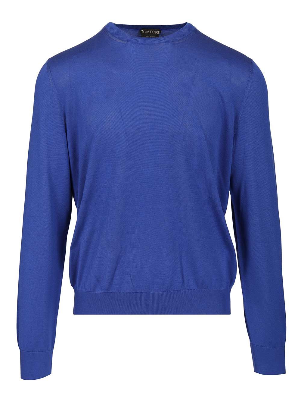 Tom Ford Silk Sweater Knitwear - Blue | dbe978f1691a5fa1826dec7c540184d4296ac0d5