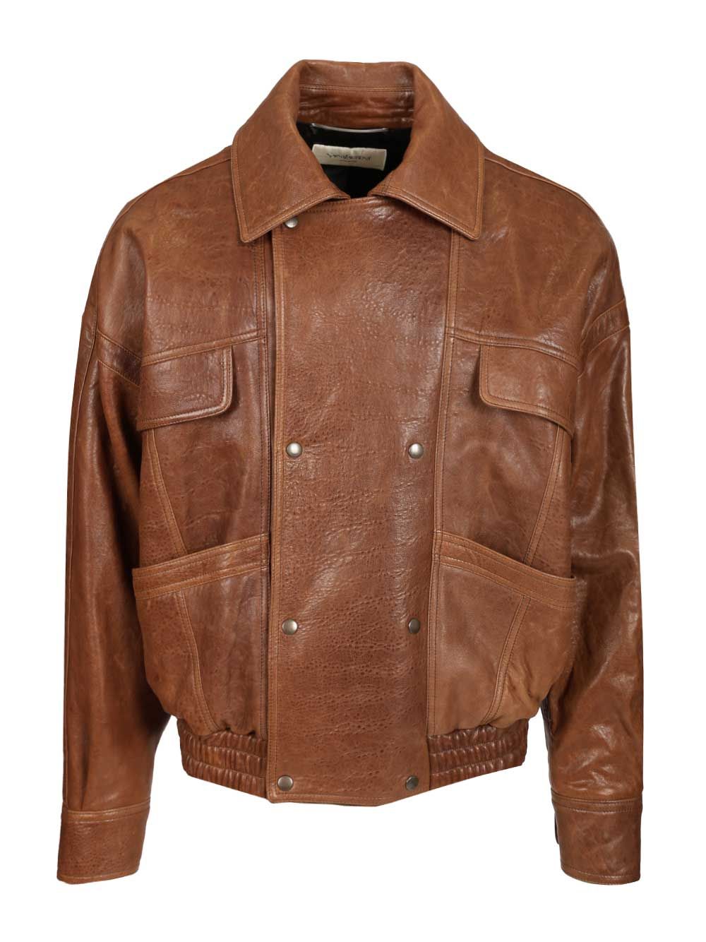 Saint Laurent Leather Jacket Jackets - Brown | e0e357cb6337c3739067650aca2244365fa55b22