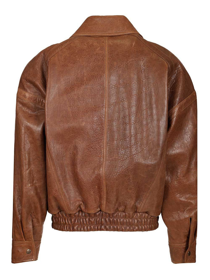 Saint Laurent Leather Jacket Jackets - Brown | 7e6534874911ae40a7bc5f87497c96bcd3736d73