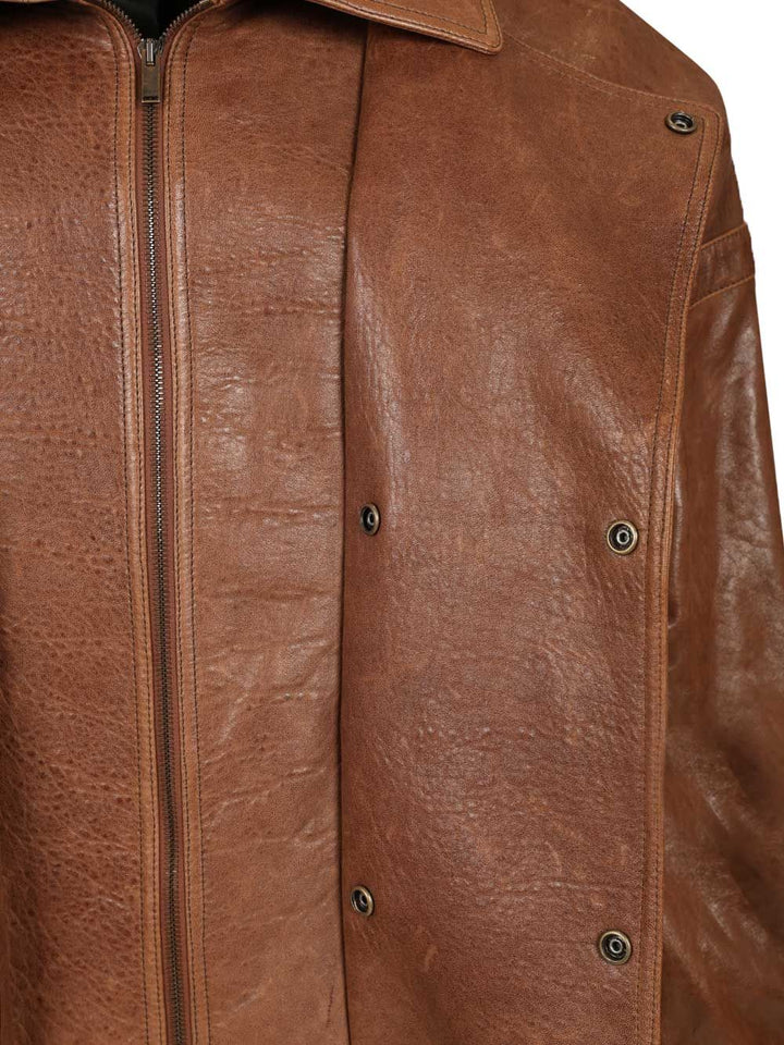 Saint Laurent Leather Jacket Jackets - Brown | 35cd52d41414c685d04719de2e0bb6b70cdc5ca4