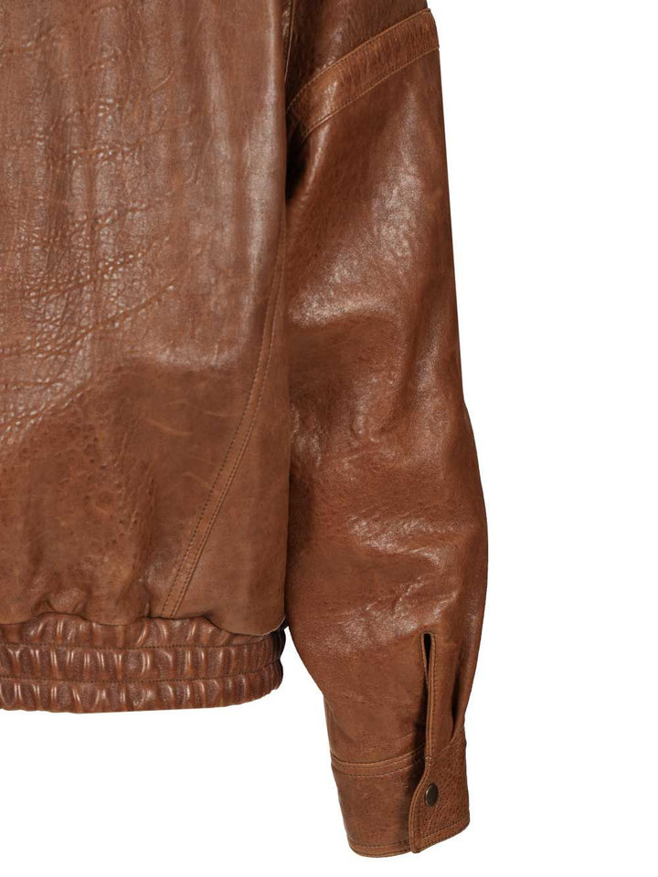 Saint Laurent Leather Jacket Jackets - Brown | c1159f0450b2031e0884574c2102bfc11fa1abfc