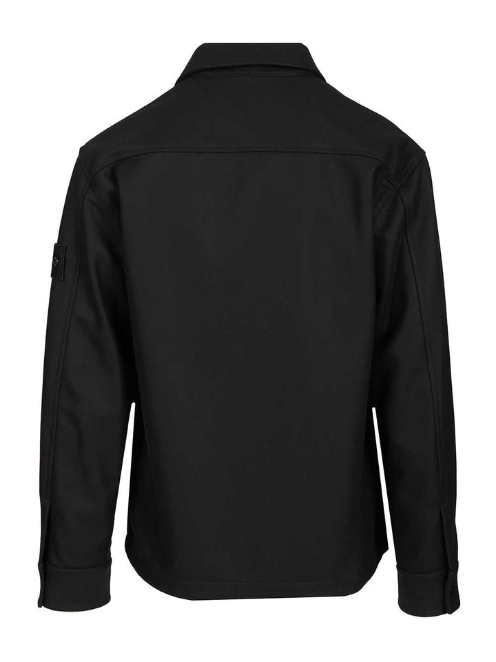 Stone Island Wool Blend Overshirt Shirts - Blue | 7dab9e7178b96de12f51363c530f7996a999e294