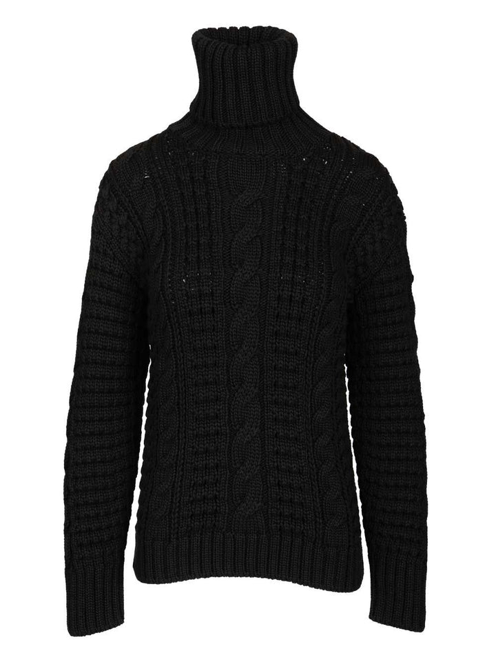 Moncler Genius Virgin Wool Sweater Knitwear - Black | d740b6981973bab0ea2c3b62eaed1590ac959d39