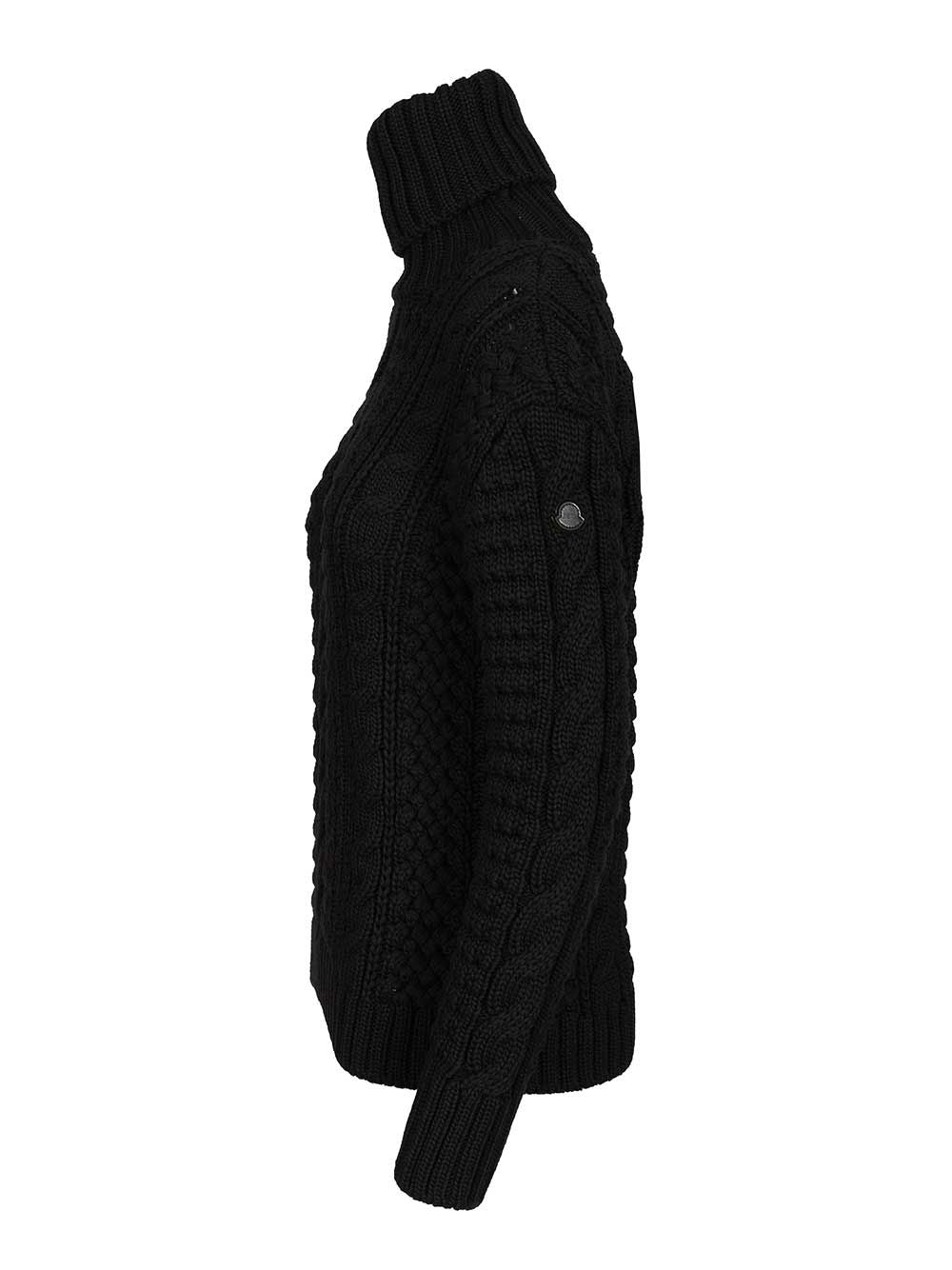 Moncler Genius Virgin Wool Sweater Knitwear - Black | 27974f4dc224194cc09df3a029d3a6f4d9cdf568