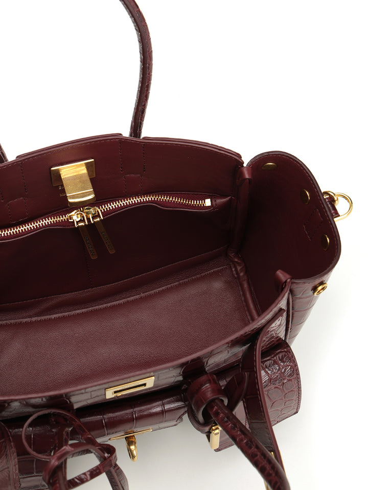 Balenciaga Carry All Bel Air Shoulder Bags - Bordeaux | 22df0730b2de45fdaa5a5acd73ade1682e4b78c7