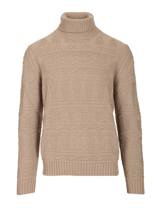 Cashmere Turtleneck Sweater Knitwear Beige