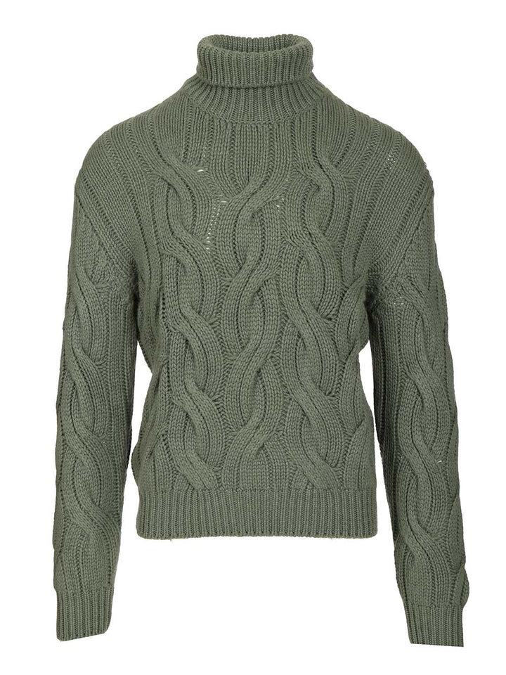 Mauro Ottaviani Cashmere Cable Knit Sweater Knitwear - Green | 5a9d4392c6440e632de5b68153ba089bd601ed33