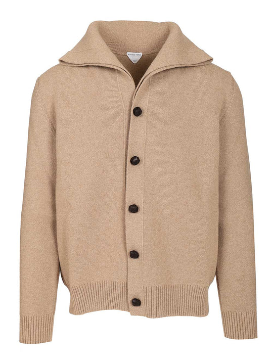 Compact Wool Cardigan Knitwear Beige