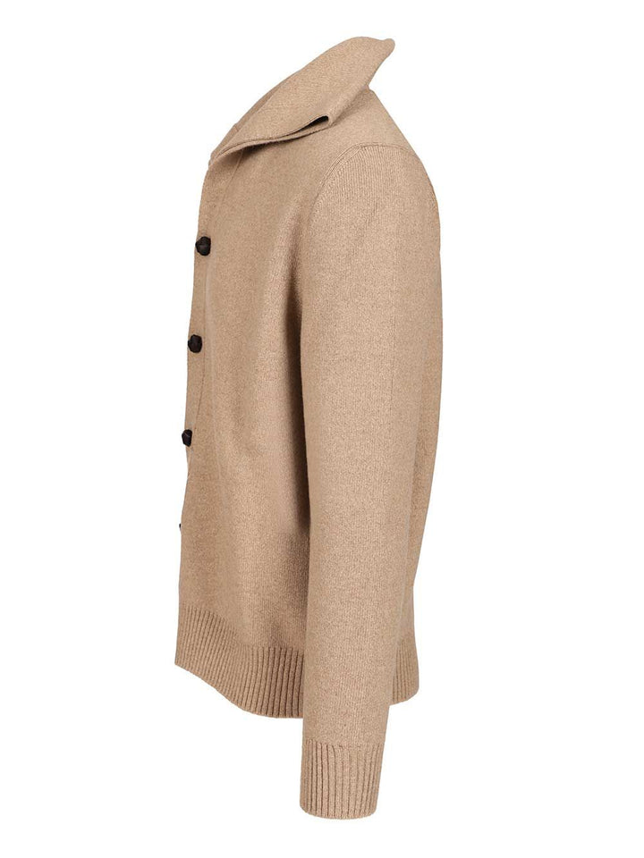 Bottega Veneta Compact Wool Cardigan Knitwear - Beige | 5c9080ee94ec1a4aceb489999a4048df17e6955c