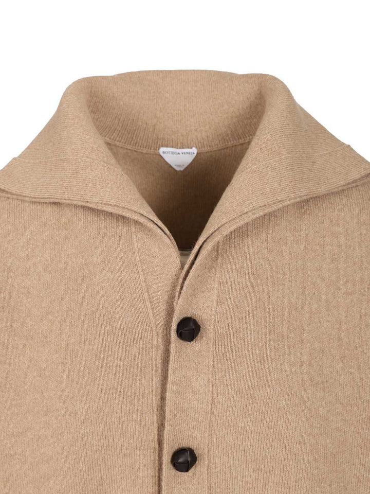 Bottega Veneta Compact Wool Cardigan Knitwear - Beige | 30e6022700de338613d4fb2fa8cf1e279d121acf