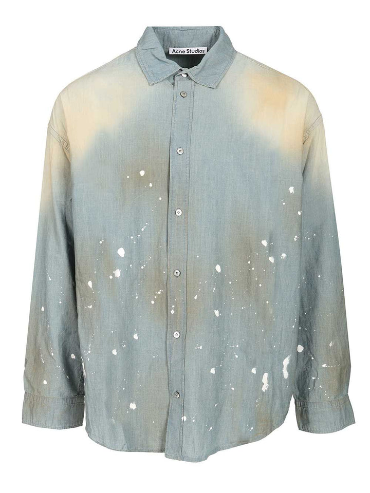 Acne Studios Cotton Shirt Casual - Blue | 339b075fc80487c2dc300a61ca82fc26b2a21168