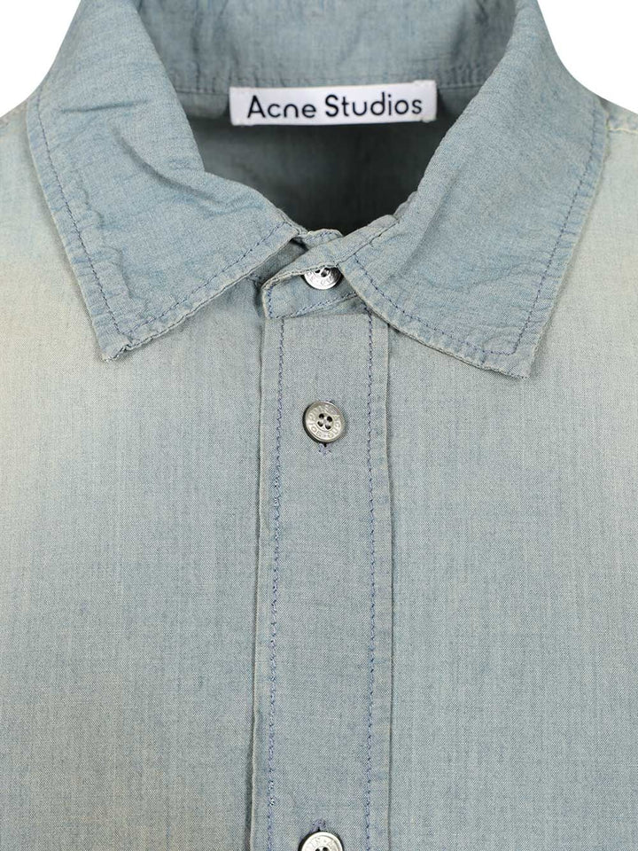 Acne Studios Cotton Shirt Casual - Blue | ff8a134359e48859f2550568cbc0a25af1acd880