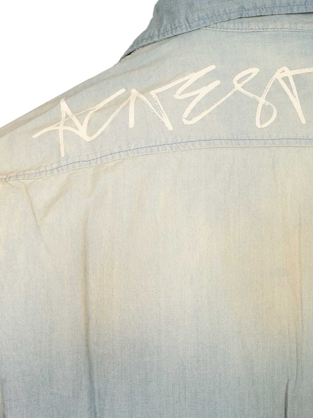 Acne Studios Cotton Shirt Casual - Blue | 37da3cfd0255d5c6719b461e843980e43c6cb28a