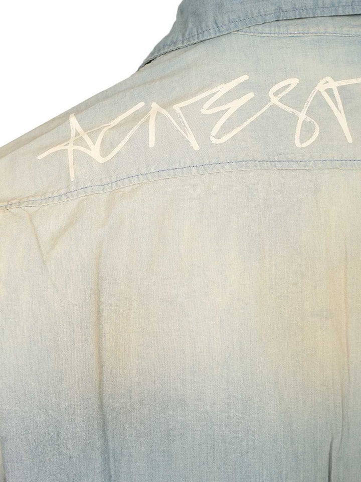 Acne Studios Cotton Shirt Casual - Blue | 37da3cfd0255d5c6719b461e843980e43c6cb28a