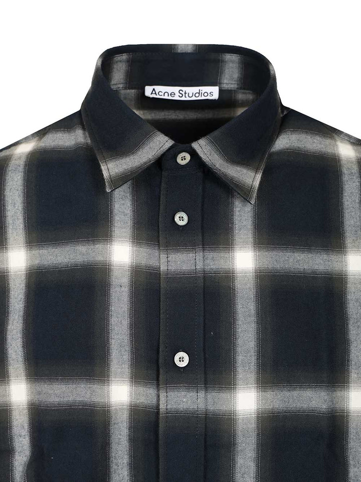 Acne Studios Checked Cotton Shirt Shirts - Blue | b5dfbc23e23dd953ead6b1c9261d203945f0a1dd