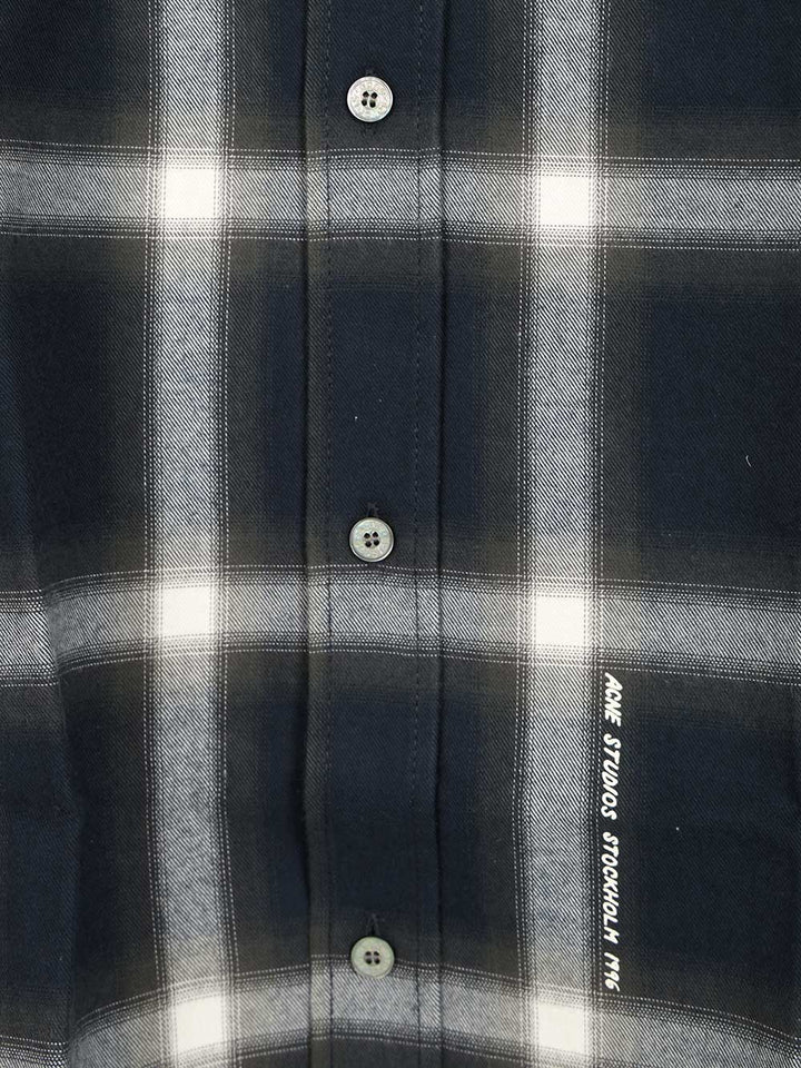 Acne Studios Checked Cotton Shirt Shirts - Blue | 18ec7e10f79e34e7e5e39647d6fbe0fd5058fad0