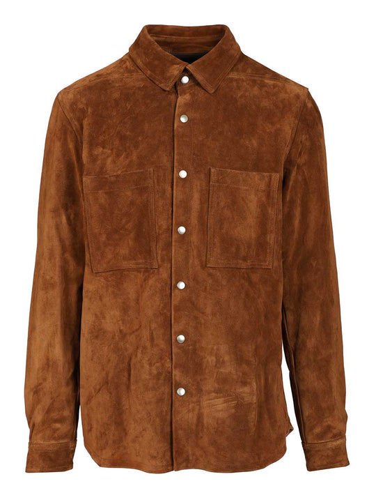 Suede Overshirt Jackets Brown