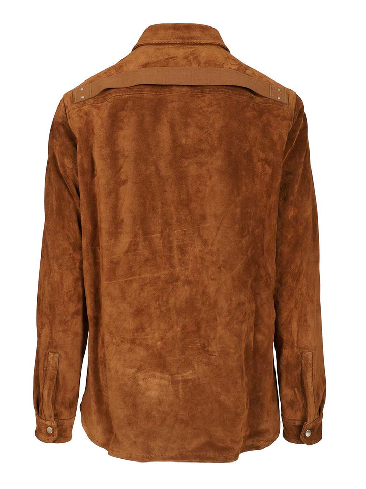 Rick Owens Suede Overshirt Jackets - Brown | 52ca9a2192fe1b4d5b35704ae3fe6a5e8cd25975