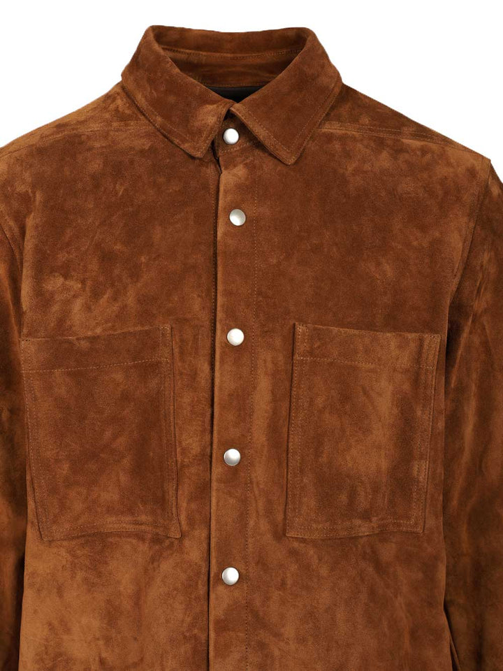 Rick Owens Suede Overshirt Jackets - Brown | 44d4c1cc84e50876902545b0661e6d0eca86d1a0