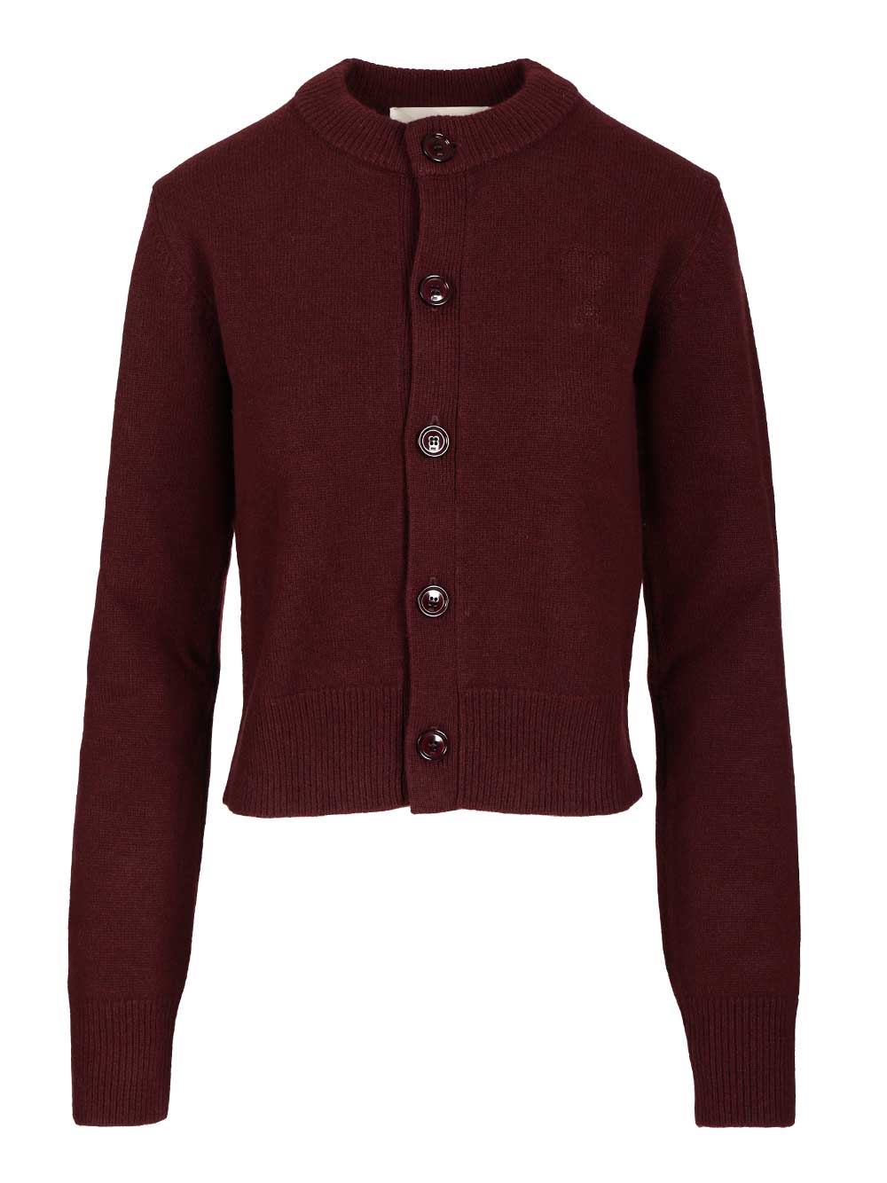 Ami Crew Neck Cardigan Knitwear - Black | 392879b28d12b551e083c7ad04c1958a874a8717