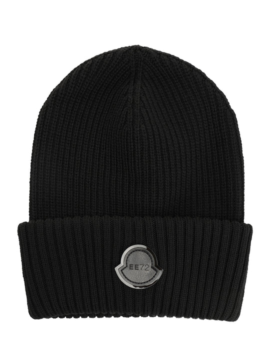 Virgin Wool Beanie Hats Black