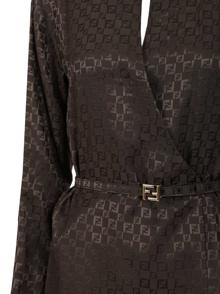 Fendi Midi Shirt Dress Dresses - Brown | 9faaf061c71166e88781ad51c3a8b0c5f7a78d22