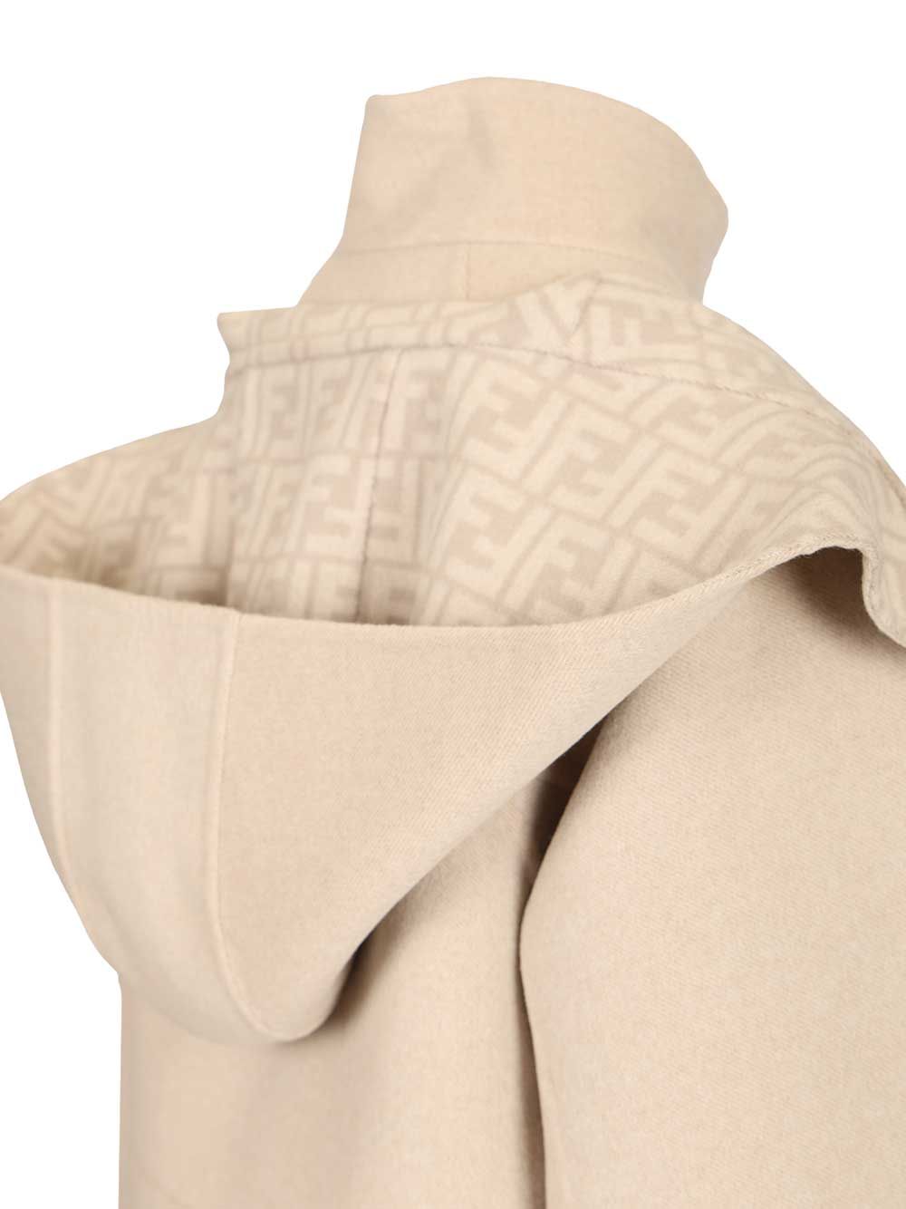 Fendi Wool Parka Coats - Beige | 5b0cb94c96344686d785a90755624f9cc0041e6a