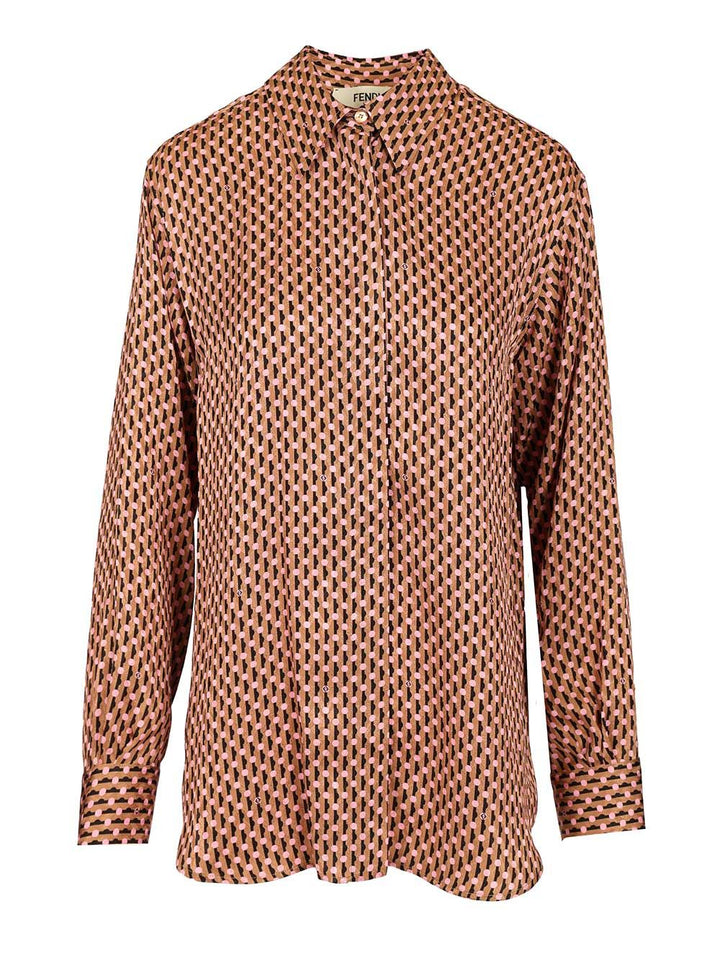 Fendi Fendi Dots Jacquard Silk Shirt Shirts - Multicolor | 0494d82f1d9a0de8cbd7e1fcdf34b4ebb0ec587c