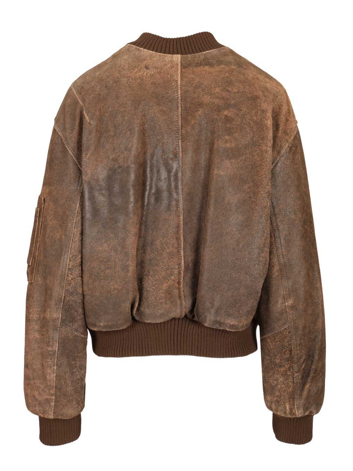 Dfour Leather Bomber Jacket Jackets - Brown | 9aeb9d20a824aebdba758e7da2c03b4eb2232a9b
