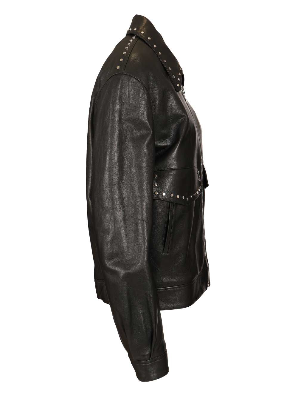 Mcqueen Leather Aviator Jacket Jackets - Black | ff728484672ebf6d41effd50a368bba29f444801