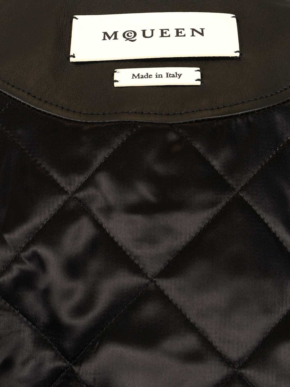 Mcqueen Leather Aviator Jacket Jackets - Black | 2da69822a97cf5d385cef594424e050574a2d3e9
