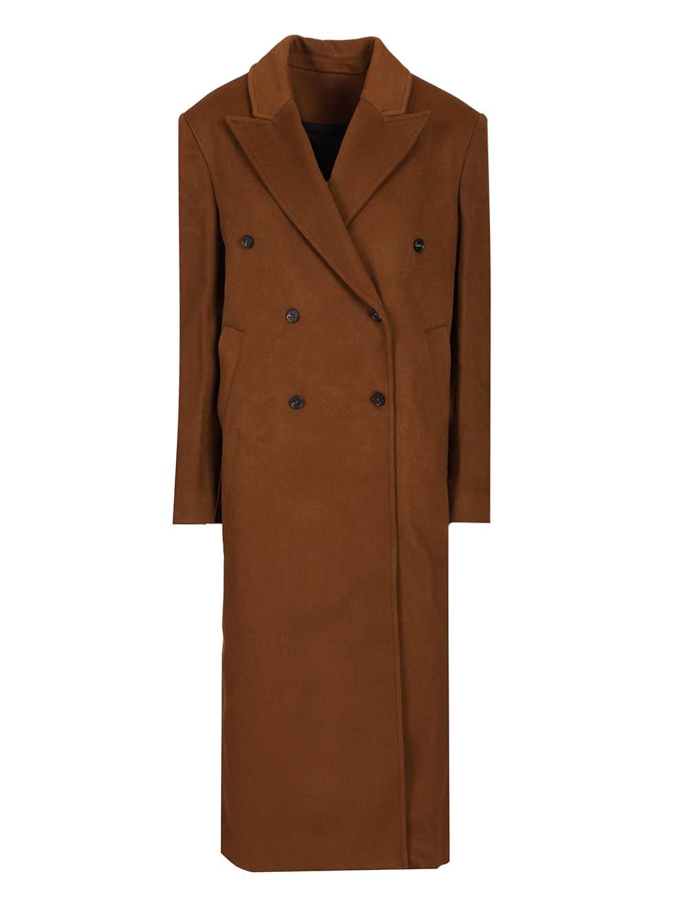 Loulou De Saison Rosco Double-Breasted Coat Coats - Brown | 6409dd5838c0e8930c070b9263c022986dfcb918